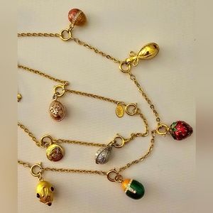 Vintage Joan Rivers Fabrige Egg Charm Necklace